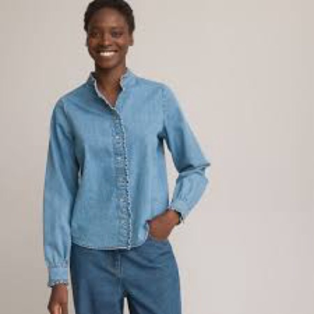 H&M Light Blue Denim Top